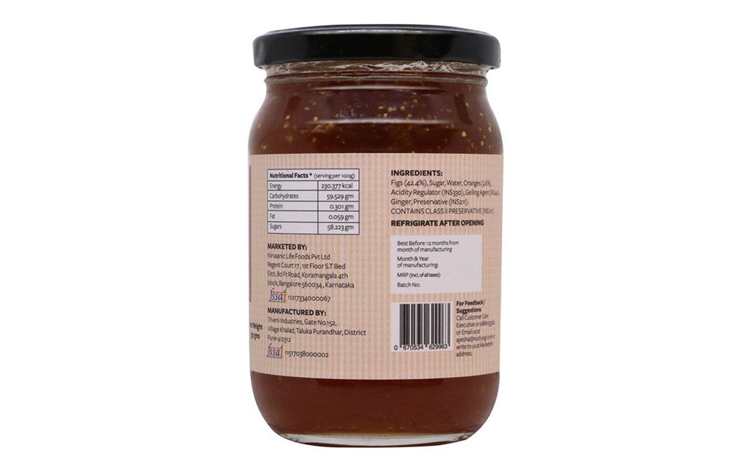 Nutty Yogi Fig & Orange Conserve    Glass Jar  330 grams